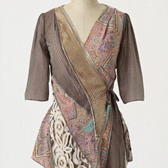 Tiny for Anthropologie Wrap Blouse, Size Medium - Picture 1 of 12